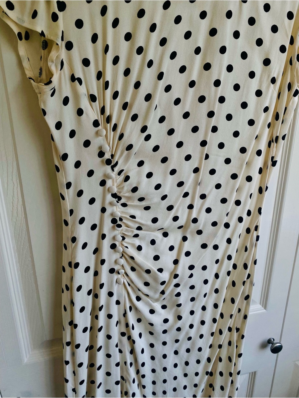 Reformation Frasier Midi Dress with Polka Dots Size 8 - Picture 4 of 7
